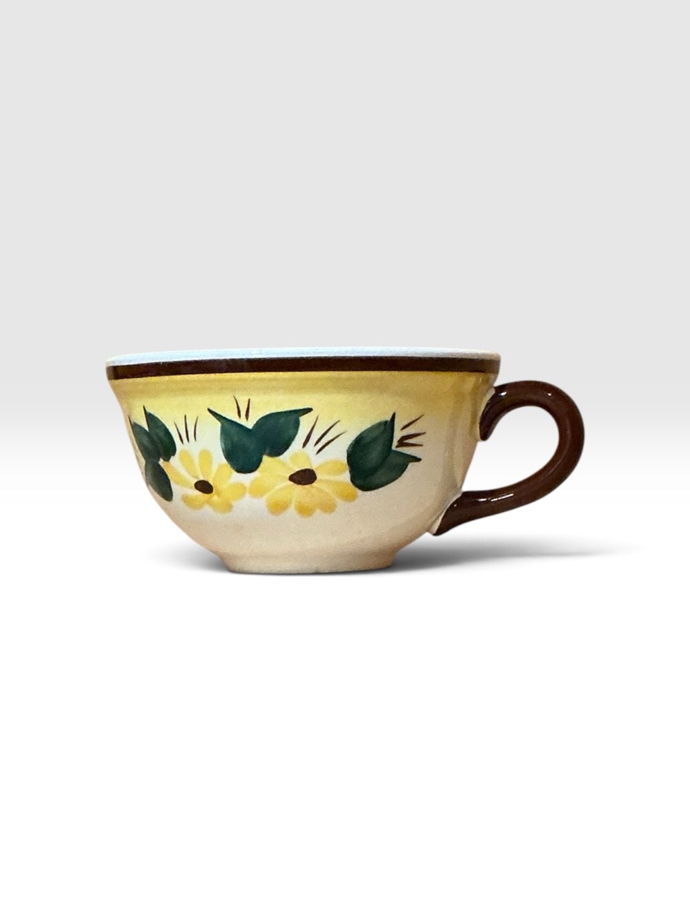 Vernon Kilns Vintage Yellow Floral Cup – Hand Painted California Pottery